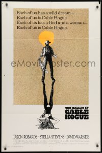 1b096 BALLAD OF CABLE HOGUE int'l 1sh 1970 Sam Peckinpah, Robards & Stella Stevens, different art!