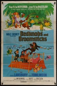 1b113 BEDKNOBS & BROOMSTICKS 1sh 1971 Walt Disney, Angela Lansbury, great cartoon art!