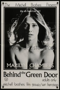 1b114 BEHIND THE GREEN DOOR 24x36 1sh 1972 Mitchell Bros' classic, c/u sexy naked Marilyn Chambers!