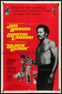 1b131 BLACK GUNN 1sh 1972 Jim Brown is dynamite, Martin Landau, Brenda Sykes