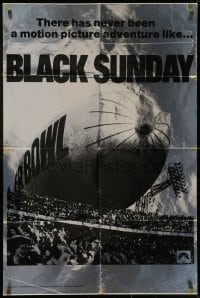 1b135 BLACK SUNDAY foil teaser 1sh 1977 Goodyear Blimp zeppelin disaster at the Super Bowl!