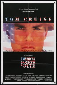 1b156 BORN ON THE FOURTH OF JULY 1sh 1989 Oliver Stone, great patriotic image of Tom Cruise!