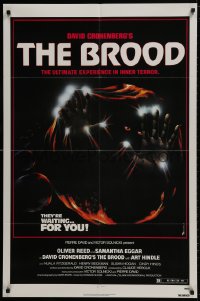 1b165 BROOD 1sh 1979 David Cronenberg, art of monster in embryo, they're waiting for YOU!