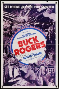 1b167 BUCK ROGERS 1sh R1966 Buster Crabbe sci-fi serial, see where all the fun started!