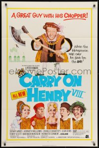 1b187 CARRY ON HENRY VIII 1sh 1972 Sidney James, Kenneth Williams, wacky execution art!