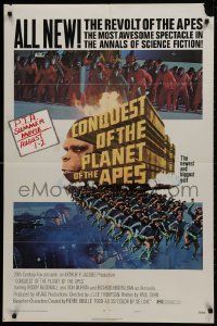 1b221 CONQUEST OF THE PLANET OF THE APES style B 1sh 1972 Roddy McDowall, apes are revolting!