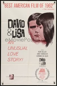 1b241 DAVID & LISA 1sh 1963 Kier Dullea, Frank Perry mental hospital drama!