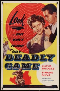 1b250 DEADLY GAME 1sh 1954 Lloyd Bridges, sexy bad girl Simone Silva knows the score!