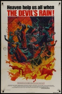 1b261 DEVIL'S RAIN 1sh 1975 Ernest Borgnine, William Shatner, Anton Lavey, cool Mort Kunstler art!