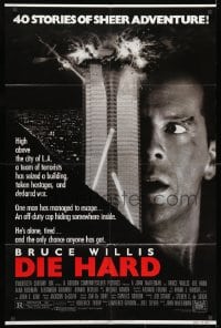 1b264 DIE HARD 1sh 1988 Bruce Willis vs twelve terrorists, action classic, with borders!