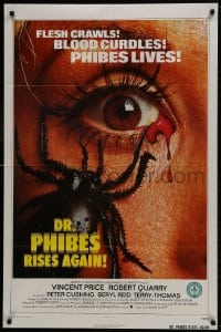 1b278 DR. PHIBES RISES AGAIN 1sh 1972 Vincent Price, classic close up of a spider on a woman's face!