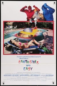 1b288 EARTH GIRLS ARE EASY int'l 1sh 1989 different Geena Davis in bikini & Goldblum, top cast!