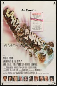 1b289 EARTHQUAKE int'l 1sh 1974 Charlton Heston, Ava Gardner, in startling new Sensurround!
