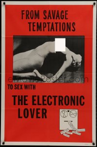 1b297 ELECTRONIC LOVER 1sh 1966 wild sci-fi image of completely naked woman and wacky art!
