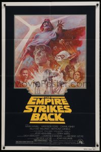 1b302 EMPIRE STRIKES BACK NSS style 1sh R1981 George Lucas classic, Mark Hamill, Ford, Tom Jung art!