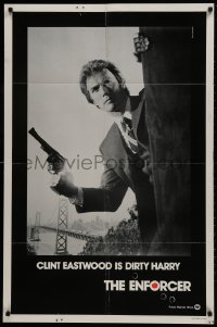 1b305 ENFORCER teaser 1sh 1976 Clint Eastwood is Dirty Harry w/ die-cut bullet holes, ultra-rare!