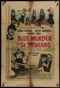 1b003 BLUE MURDER AT ST TRINIAN'S English 1sh 1957 great cartoon art of Terry-Thomas & cast!