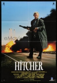 1b019 HITCHER English 1sh 1986 C. Thomas Howell, different Rutger Hauer with shotgun!