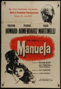 1b026 MANUELA English 1sh 1957 Trevor Howard, Pedro Armendariz, Elsa Martinelli, rare premiere!