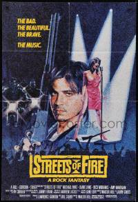 1b001 STREETS OF FIRE blue style English 1sh 1984 the bad, the beautiful, the brave, the music!