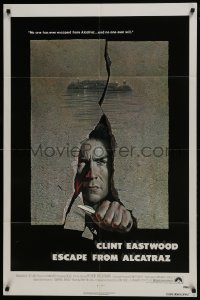 1b306 ESCAPE FROM ALCATRAZ 1sh 1979 Eastwood busting out by Lettick, but missing his signature!