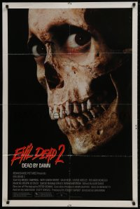 1b311 EVIL DEAD 2 1sh 1987 Sam Raimi, Bruce Campbell is Ash, Dead By Dawn, creepy skull!