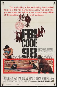 1b328 FBI CODE 98 1sh 1964 Jack Kelly, Ray Danton, Andrew Duggan, g-men with guns!
