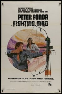 1b334 FIGHTING MAD style A int'l 1sh 1976 Jonathan Demme, cool fiery art of Peter Fonda & Lynn Lowry!