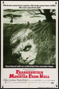 1b357 FRANKENSTEIN & THE MONSTER FROM HELL 1sh 1974 your blood will run cold when he rises!