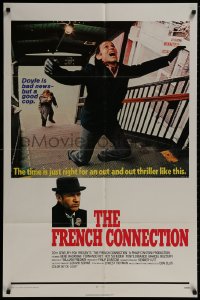 1b364 FRENCH CONNECTION int'l 1sh 1971 Gene Hackman in movie chase, directed by William Friedkin!