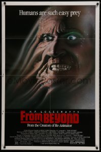 1b371 FROM BEYOND 1sh 1986 H.P. Lovecraft, wild sci-fi horror image, humans are such easy prey!