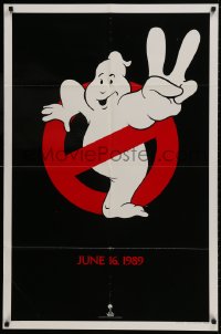 1b384 GHOSTBUSTERS 2 style B teaser 1sh 1989 Ivan Reitman, best huge image of ghost logo!