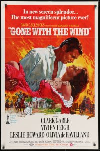 1b397 GONE WITH THE WIND 1sh R1970 Clark Gable, Vivien Leigh, de Havilland, classic Terpning art!