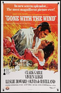 1b398 GONE WITH THE WIND 1sh R1989 Terpning art of Gable carrying Leigh over burning Atlanta!