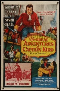 1b403 GREAT ADVENTURES OF CAPTAIN KIDD chapter 4 1sh 1953 serial action, Captured by Captain Kidd!