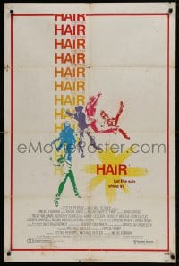 1b407 HAIR 1sh 1979 Milos Forman musical, Treat Williams, let the sun shine in!