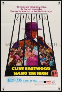 1b409 HANG 'EM HIGH 1sh 1968 Eastwood, they hung the wrong man & didn't finish the job!