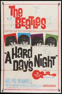 1b413 HARD DAY'S NIGHT 1sh 1964 The Beatles in their first film, rock & roll classic!