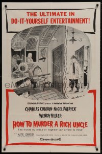 1b441 HOW TO MURDER A RICH UNCLE 1sh 1958 great cartoon art of Charles Coburn by Charles Addams!