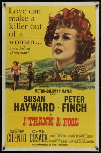 1b448 I THANK A FOOL 1sh 1962 female doctor Susan Hayward mercy kills her husband!