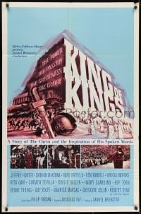 1b492 KING OF KINGS style B 1sh 1961 Nicholas Ray Biblical epic, Jeffrey Hunter as Jesus!