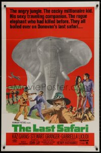 1b511 LAST SAFARI 1sh 1967 Stewart Granger in the angry jungle hunting a rogue elephant!