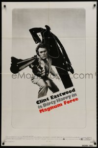 1b557 MAGNUM FORCE 1sh 1973 best image of Clint Eastwood is Dirty Harry pointing his huge gun!