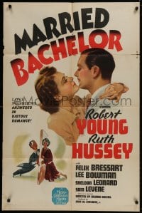 1b567 MARRIED BACHELOR 1sh 1941 Robert Young's an author pretending not to be married to Ruth Hussey!