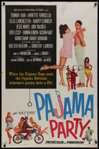 1b666 PAJAMA PARTY 1sh 1964 Annette Funicello in sexy lingerie, Tommy Kirk, Buster Keaton!