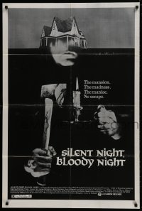 1b803 SILENT NIGHT BLOODY NIGHT 1sh 1973 the mansion, the madness, the maniac, no escape!