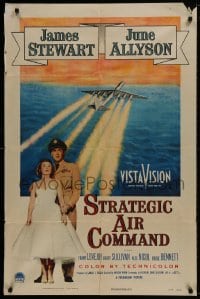 1b853 STRATEGIC AIR COMMAND 1sh 1955 pilot James Stewart, June Allyson, cool airplane art!