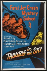 1b930 TROUBLE IN THE SKY 1sh 1960 Michael Craig, Peter Cushing, fatal jet crash mystery solved!