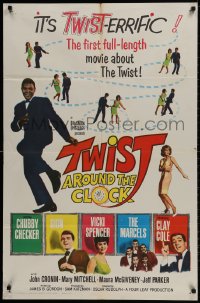 1b936 TWIST AROUND THE CLOCK 1sh 1962 Chubby Checker in the first full-length Twist movie!
