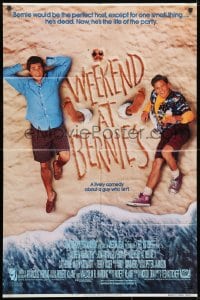 1b964 WEEKEND AT BERNIE'S 1sh 1989 Andrew McCarthy, Jonathan Silverman & dead Terry Kiser!